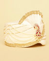 Pearled Ivory White Gold Embellished Safa image number 1